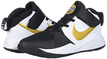 Load image into Gallery viewer, Nike Unisex-Kid's Team Hustle D 9 Pre School Basketball Shoe, Black/Metallic Gold-White, 3Y Regular US Little Kid