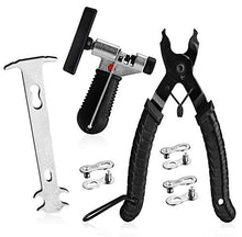 Load image into Gallery viewer, A AKRAF Bike Link Plier + Chain Breaker Splitter Tool + Chain Checker + 3 Pairs Bicycle Missing Links, Bike Link Opener Closer Plier Chain Cutter Connector Wear Indicator Tool (New Version)