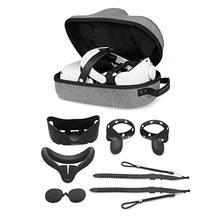 Load image into Gallery viewer, Wasserstein Bundle - Silicone Skin Set & & VR Headset Carrying Case, Head Strap, and Face Cover Bundle Compatible with Oculus Quest 2