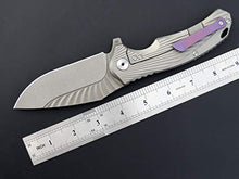 Load image into Gallery viewer, Eafengrow EF902 Folding Pocket Knife with High-Performance D2 Steel Blade; Titanium Alloy Handle Scales with Pocket clip; Frame Lock, for Camping Working Tactical Survival Military EDC Tool