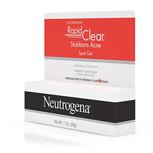 Load image into Gallery viewer, Neutrogena Rapid Clear Stubborn Acne Spot Treatment Gel with Maximum Strength Benzoyl Peroxide Acne Treatment Medicine, Pimple Cream for Acne Prone Skin with 10% Benzoyl Peroxide, 1 oz
