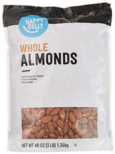 Load image into Gallery viewer, Amazon Brand - Happy Belly Whole Raw Almonds, 48 Ounce