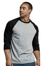 Load image into Gallery viewer, TOP PRO Men's 3/4 Sleeve Casual Raglan Jersey Baseball Tee Shirt (S, NVY/LGR)