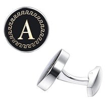 Load image into Gallery viewer, Udalyn Men's Fashion Stainless Steel Cufflinks Personalized 26 Alphabet Initial Letter Cufflinks Business Wedding Shirt Hanging A-Z