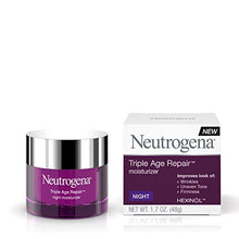 Load image into Gallery viewer, Neutrogena Triple Age Repair Anti-Aging Night Cream with Vitamin C; Fights Wrinkles & Even Tone, Dark Spot Remover & Firming Anti-Wrinkle Face & Neck Cream; Glycerin & Shea Butter, 1.7 oz
