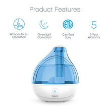Load image into Gallery viewer, Pure Enrichment MistAire Ultrasonic Cool Mist Humidifier - Premium Humidifying Unit with 1.5L Water Tank, Whisper-Quiet Operation, Automatic Shut-Off and Night Light Function - Lasts Up to 16 Hours