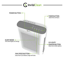 Load image into Gallery viewer, InvisiClean Aura II Air Purifier - 4-in-1 H13 True HEPA, Ionizer, Carbon + UV Light - Air Purifier for Allergies & Pets, Viruses, Bacteria, Home, Large Rooms, Dust, Mold, Allergens, Odor Elimination