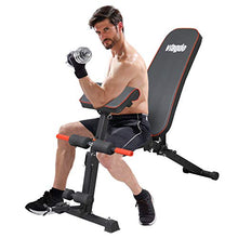 Load image into Gallery viewer, VIAGDO Weight Bench with 8 Adjustable Angles Backrest and Priest Stool, Foldable Workout Bench for Full Body, Flat/Incline/Decline FID Exercise Bench Press for Home Gym, Ship from US