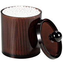 Load image into Gallery viewer, SheeChung 4 Pack Plastic Acrylic Bathroom Vanity Countertop Canister Jars with Storage Lid, Apothecary Jars Qtip Holder Makeup Organizer for Cotton Balls,Swabs,Pads,Bath Salts (Amber, 15 Oz)