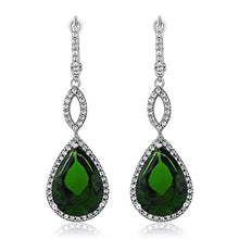 Load image into Gallery viewer, Gem Stone King 925 Sterling Silver Long Drop Dangle Elegant Wedding Bridal Chandelier Teardrop Earrings For Women (2 Inch Pear Shape 16X12MM, 20.00 Cttw)