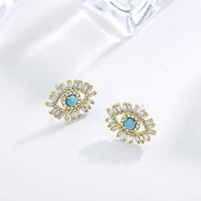 Load image into Gallery viewer, Obidos Evil Eye Earrings S925 Sterling Silver Post Earrings Lucky Jewelry for Girls and Women Faith Protection Earrings