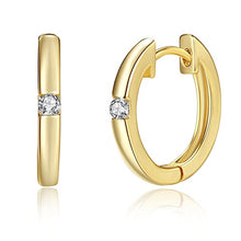 Load image into Gallery viewer, Gold Cuff Hoop Earrings for Women - Small Hoop Huggie Earrings with AAA+ Cubic Zirconia, 14K Gold Plated Hoop Earrings