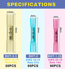 Load image into Gallery viewer, haisstronica Crimping Tool for Heat Shrink Connectors HS-8327 with 200PCS Marine Grade Heat Shrink Butt Connectors of Tinned Red Copper AWG 20-10