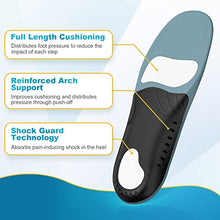 Load image into Gallery viewer, Plantar Fasciitis Pain Relief Feet Insoles Orthotics Arch Support Insoles with Motion Control Shoe Inserts Work Boot Flat Feet Comfortable for Men and Women Improve Balance, L