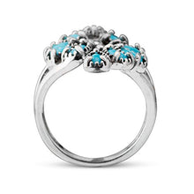 Load image into Gallery viewer, American West Sterling Sleeping Beauty Turquoise Gemstone Cluster Ring Size 5