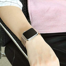 Load image into Gallery viewer, YC YANCH Band Compatible with Apple Watch 38mm with Case, Stainless Steel Mesh Loop Band with Apple Watch Screen Protector Compatible with iWatch Series 1/2/3/4/5/6, SE (38mm Light Gold)