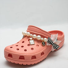 Load image into Gallery viewer, HI-REEKE Chains For Crocs Shoe Charm, White Acrylic Pearl Chain Charms Clog Sandals Pins Accessories decorations for Girls Adult Women Shoes Gift