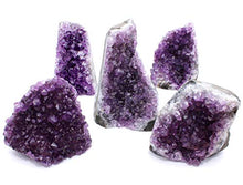 Load image into Gallery viewer, Dancing Bear Amethyst Cluster Cut Base (1/2lb to 1lb), Aragonite Cluster, Selenite Tower, Healing Crystal (3 Pc Set) Premium Grade A, Bohemian Home Décor, Natural Good Vibes, Metaphysical Info Cards