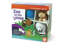 Load image into Gallery viewer, MindWare Zoo On The Loose – Early Learning Games for preschoolers – Great for Home or daycares – Includes 5 Stuffed Animals & Parent Guide for Multiple Ways to Play – 1 or More Players, Ages 4+