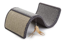 Load image into Gallery viewer, SmartyKat Scratch Scroll with Feather Toy, Multi-Surface Sisal & Carpet Cat Scratcher, Interactive Scratching Outlet & Lounger