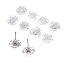 Load image into Gallery viewer, 10Pcs 2500 Grit Radial Bristle Disc Brush Assortment Polisher Mandrel Wood Jewelry Ect-8 Grit +2Pcs Mandrel