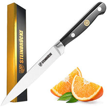 Load image into Gallery viewer, STEINBRÜCKE Utility Knife 5 inch - Kitchen Utility Knife Forged from German Stainless Steel 5Cr15Mov(HRC58), Full Tang, Razor Sharp Petty Knife with Ergonomic Handle for Home, Kitchen&Restaurant