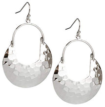 Load image into Gallery viewer, SPUNKYsoul Crescent Hammered Silver Earrings in Gold or Silver for Women (Silver)