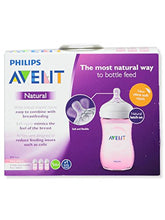 Load image into Gallery viewer, Avent 3-Pack Natural Wide-Neck Bottles - pink, one size