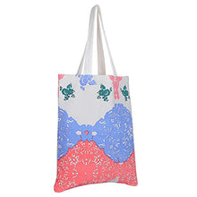 Load image into Gallery viewer, Canvas Tote Bags - Reusable Grocery Bag - Printed Cotton Shopping Bag - Eco Friendly Super Strong Reusuable Washable Bags 19x16.5 Inches, 12.5 Inch Handle NAVY STRIPS (WOVEN) BLUE ORANGE