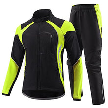 Load image into Gallery viewer, BALEAF Men's Winter Cycling Jackets Cold Weather Bike Pants Thermal Windproof Motorcycle Clothing Set Mountain Biking Yellow M
