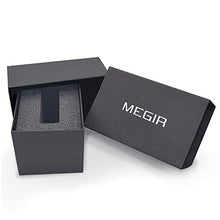 Load image into Gallery viewer, MEGIR Men Analog Luminous Casual Fashion Quartz Watch with PU Strap Big Dial Calendar for Business Work School Outdoor ML1010GBK-7