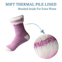 Load image into Gallery viewer, Hissox Women's Thick Thermal Socks, Soft Comfort Hiking Warm Thermal Winter Socks, Casual Boot Winter Crew Socks Thick Warm Gift Socks for Her 1 Pair Pink,Women Size 9-10