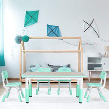 Load image into Gallery viewer, LAZY BUDDY Kids Study Table and Chairs Set, Height Adjustable Plastic Children Art Desk with 4 Seats, Activity Toddler Furniture Gift for Boys & Girls(Paintable Desktop) (47" 5 Sets)