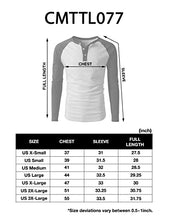 Load image into Gallery viewer, H2H Mens Casual Slim Fit Raglan Baseball Three-Quarter Sleeve Henley T-Shirts Sky US L/Asia XL (CMTTS0229)