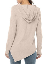 Load image into Gallery viewer, AYIFU Womens Long Sleeve Tunic Tops Irregular Hem Hoodies with Pocket (Beige, XL)