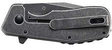 Load image into Gallery viewer, CRKT Razelcliffe Folding Pocket Knife: Compact EDC Straight Edge Utility Knife with Stainless Steel Chisel Blade and Framelock Handle - Black Stonewash 4021