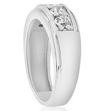 Load image into Gallery viewer, 1 ct Mens Diamond Five Stone Wedding Ring 10k White Gold - Size 8.5