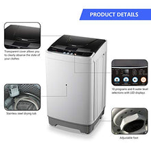 Load image into Gallery viewer, Full-Automatic Washing Machine, WANAI Portable Washer and Spinner 1.32cu.ft/10lbs Compact Laundry Washing Machine Top Load with Drain Pump 10 Programs 8 Water Level Selections with LED Display