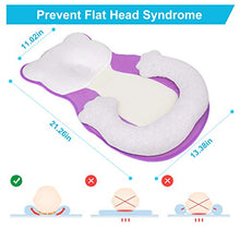 Load image into Gallery viewer, Unisex Infant Support Newborn Lounger Pillow Cute Bear Comfort Newborn Baby Nest Portable Snuggle Bed Mattress Prevent Flat Head Pillow Head Support for 0-6M Newborn Infant Purple