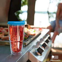 Load image into Gallery viewer, Tervis Made in USA Double Walled Fiesta Insulated Tumbler Cup Keeps Drinks Cold & Hot, 24oz, Lapis Stripes