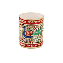 Load image into Gallery viewer, HANDICRAFTS PARADISE Marble Pen Stand With Peacock Painting
