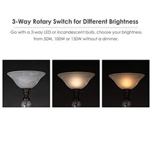 Load image into Gallery viewer, CO-Z Antique Bronze Torchiere Floor Lamp with Glass Shade, Tall Torch Lamp for Living Room Corner Bedroom Office, 71" Uplight Task Standing Lamp with LED Bulb, 3 Way Pole Floor Light