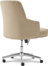 Load image into Gallery viewer, Serta Leighton Home Office Memory Foam, Height-Adjustable Desk Accent Chair with Chrome-Finished Stainless-Steel Base, Twill Fabric, Stoneware Beige
