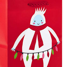 Load image into Gallery viewer, Hallmark 6" Small Christmas Gift Bag Assortment (Pack of 4: Yeti, Flamingo, Santa, Snowman) for Kids, Teachers, Gift Cards