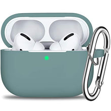 Load image into Gallery viewer, AirPods Pro Case Cover with Keychain, Full Protective Silicone Skin Accessories for Women Men with Apple 2019 Latest AirPods Pro Case,Front LED Visible-Pine Green
