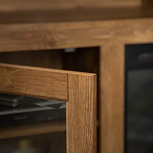 Load image into Gallery viewer, WE Furniture Tall Rustic Wood Fireplace Stand for TV's up to 64" Living Room Storage, Barnwood Brown