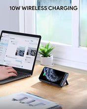 Load image into Gallery viewer, USB C Power Bank, AUKEY Wireless 10000mAh Portable Charger with Foldable Stand, 18W Power Delivery & Quick Charge 3.0 Power Bank for iPhone 11/11 Pro, Samsung, iPad & More (1ft A-to-C Cable Included)