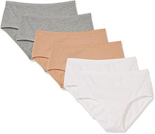 Load image into Gallery viewer, Madeline Kelly Women's 6 Pack Cotton Brief Gray-Gray-Beige-Beige-White-White M