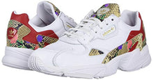 Load image into Gallery viewer, adidas Originals Women's Falcon Sneaker, White/Scarlet/Gold Metallic, 11