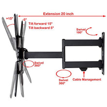 Load image into Gallery viewer, VideoSecu ML531BE2 TV Wall Mount kit with Free Magnetic Stud Finder and HDMI Cable for Most 26-55 TV and New LED TV up to 60 inch VESA 400x400 Full Motion with 20 inch Articulating Arm WP5